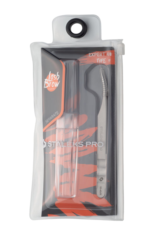 Pinzas para extensiones de pestañas Staleks Pro Expert 40 tipo 11, curvas (TE-40/11)