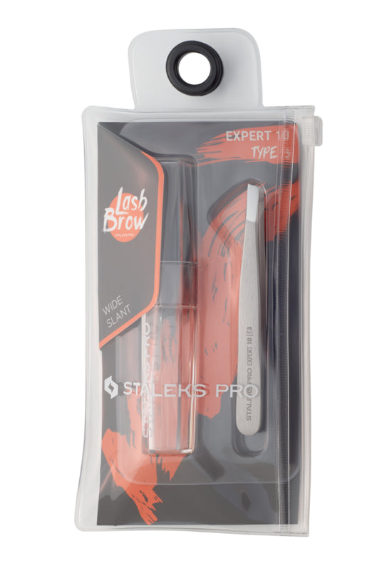 Pinzas profesionales para cejas Staleks Pro Expert 10 Tipo 3, anchas inclinadas (TE-10/3)