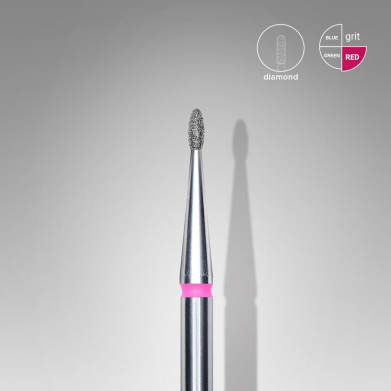 Staleks Diamond Bit Rounded Drop Red 1.6mm (Manicure Pedicure) (FA50R016/3.4K)