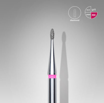 Staleks Diamond Bit Rounded Drop Red 1.6mm (Manicure Pedicure) (FA50R016/3.4K)