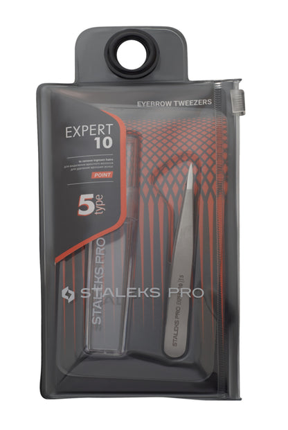 Staleks Pro Eyebrow Tweezers Expert 10 Type 5 Point (TE-10/5)
