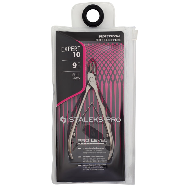 Alicate profesional para cutículas Staleks Expert 10 de 9 mm, mordaza completa (NE-10-9)