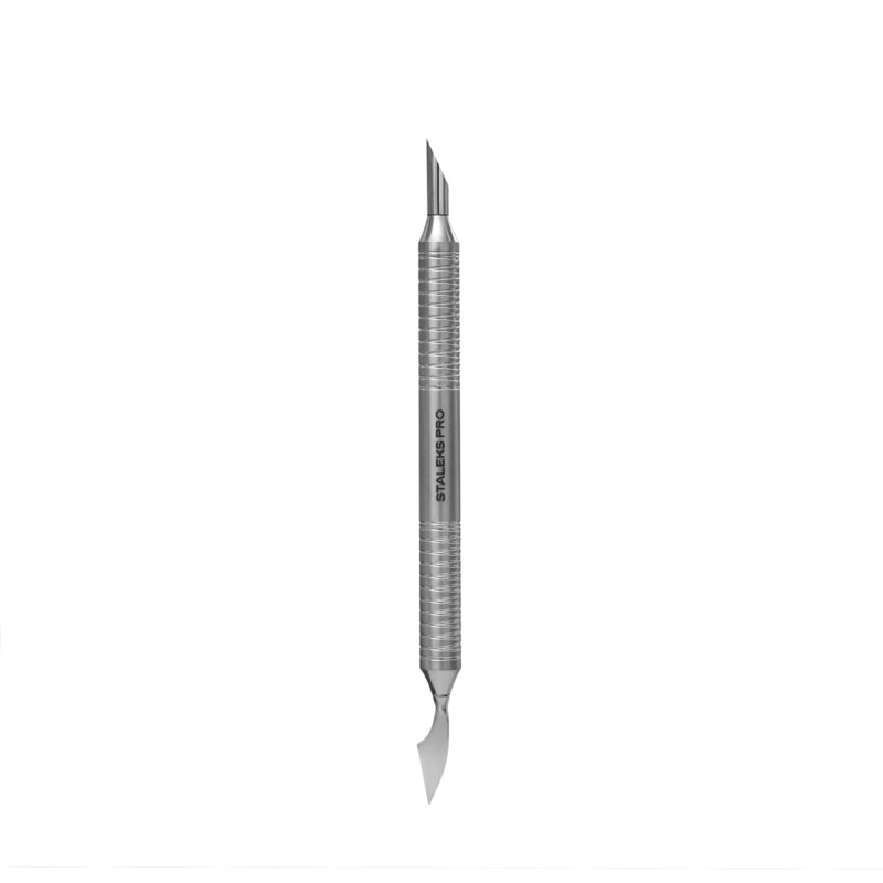 Empujador cóncavo biselado + limpiador Staleks Expert 100, tipo 1 (PE-100/1)