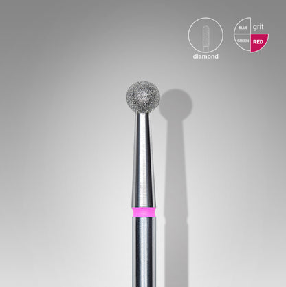 Fresa de diamante Staleks Frees esférica roja 3.5mm (manicura pedicura) (FA01R035K)