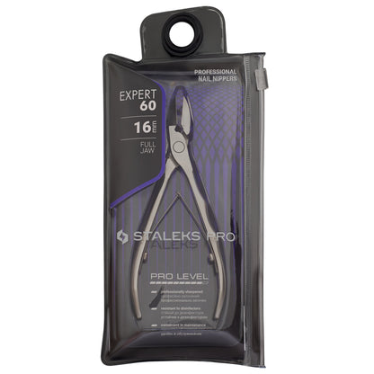Alicate profesional de pedicura para uñas Staleks Expert 60 de 16 mm, mordaza completa (NE-60-16)