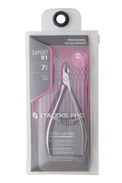 Alicates profesionales para cutículas Staleks Expert 91 7 mm, mordaza completa (NE-91-7)
