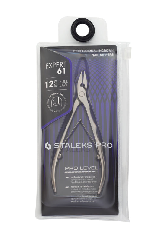 Alicates profesionales para uñas encarnadas de pedicura Staleks Expert 61, 12 mm, de mordaza completa (NE-61-12)