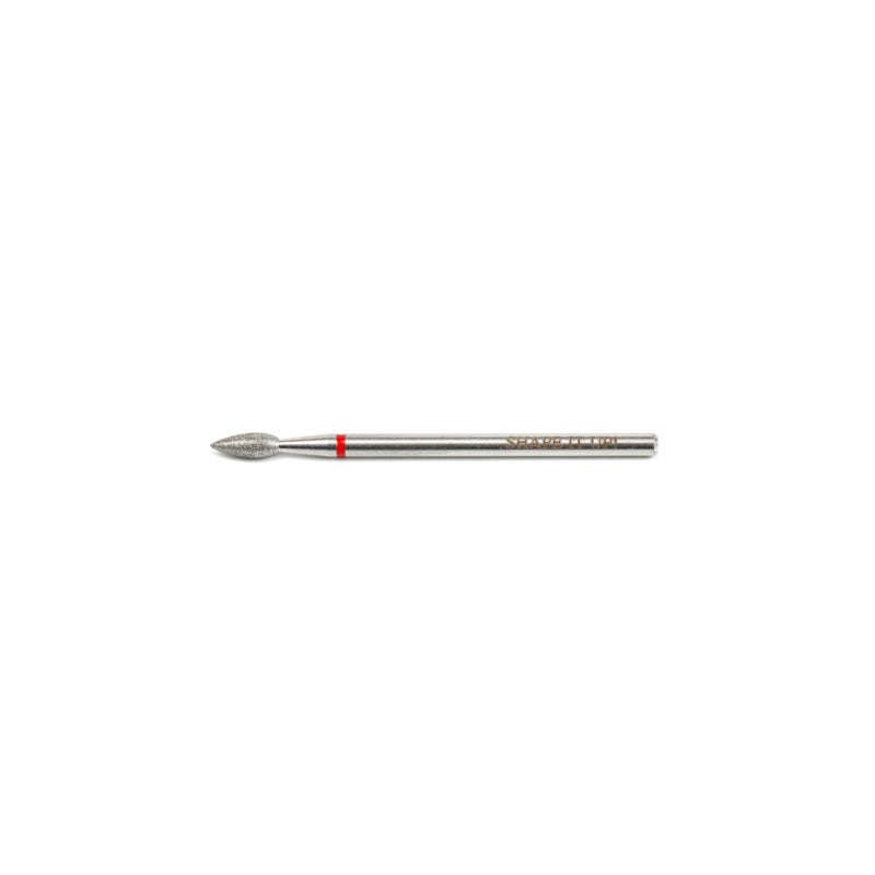 Shape It Up Fresa de diamante Llama afilada extra ancha 2.6mm Rojo (Manicura Pedicura)