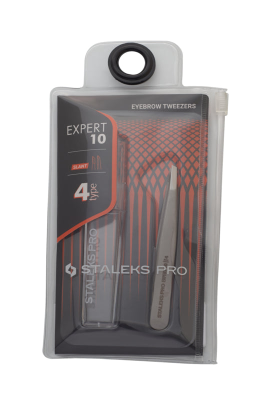 Staleks Pro Eyebrow Tweezers Expert 10 Type 4 Slanted (TE-10/4)