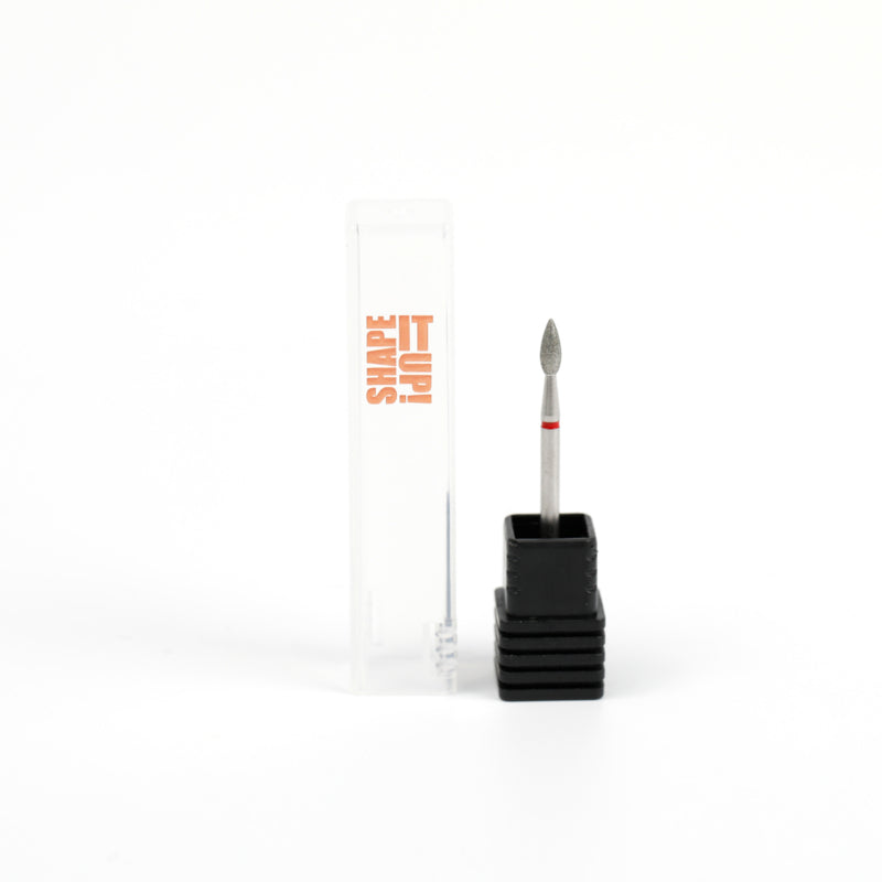 Shape It Up Fresa de diamante Llama afilada extra ancha 2.6mm Rojo (Manicura Pedicura)