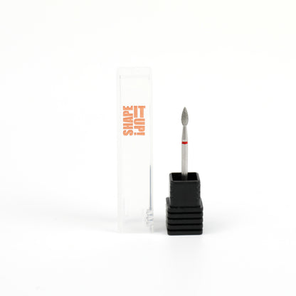 Shape It Up Fresa de diamante Llama afilada extra ancha 2.6mm Rojo (Manicura Pedicura)