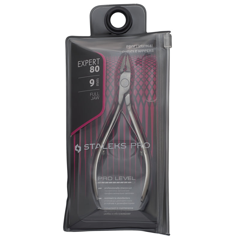 Alicate profesional para cutículas Staleks Expert 80 de 9 mm, mordaza completa (NE-80-9)