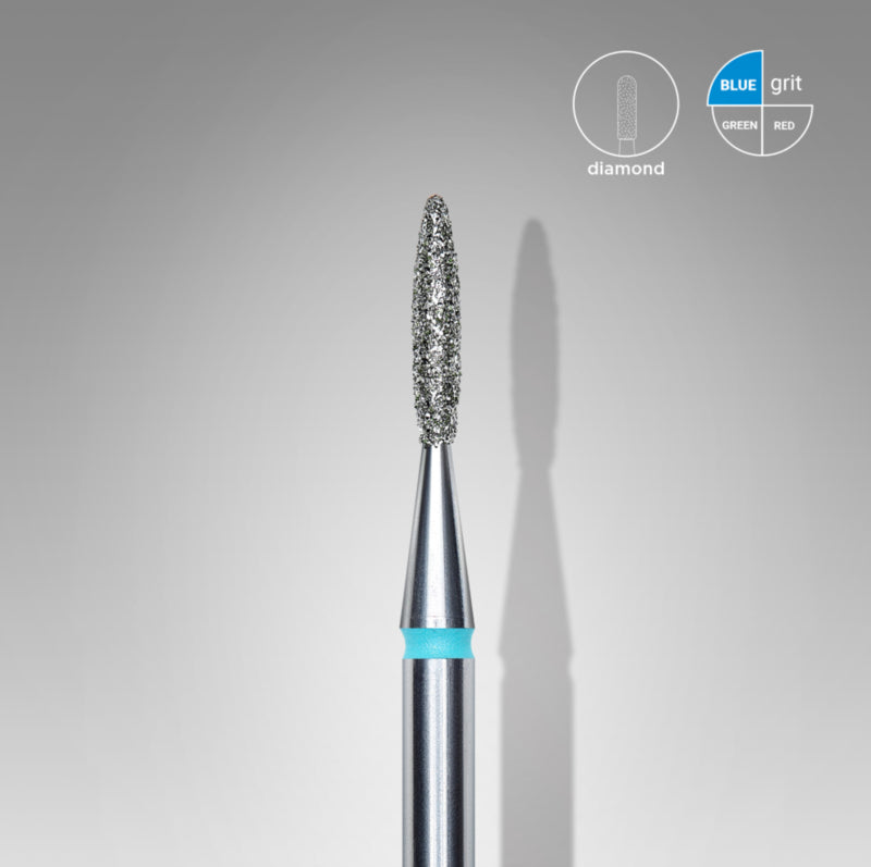 Fresa de diamante Staleks Frees de llama afilada azul 1.6mm (manicura pedicura) (FA11B016/8K)