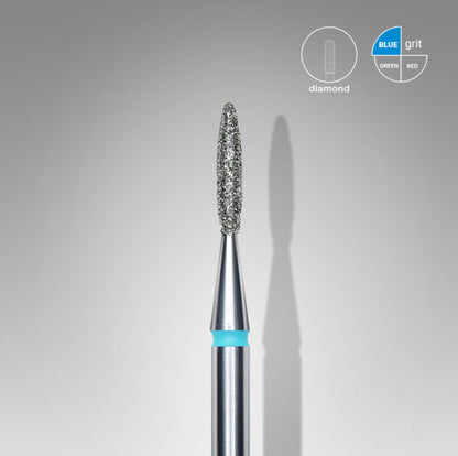 Fresa de diamante Staleks Frees de llama afilada azul 1.6mm (manicura pedicura) (FA11B016/8K)