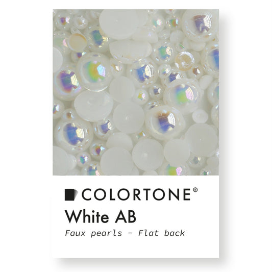 Colortone Flatback Pearls White AB