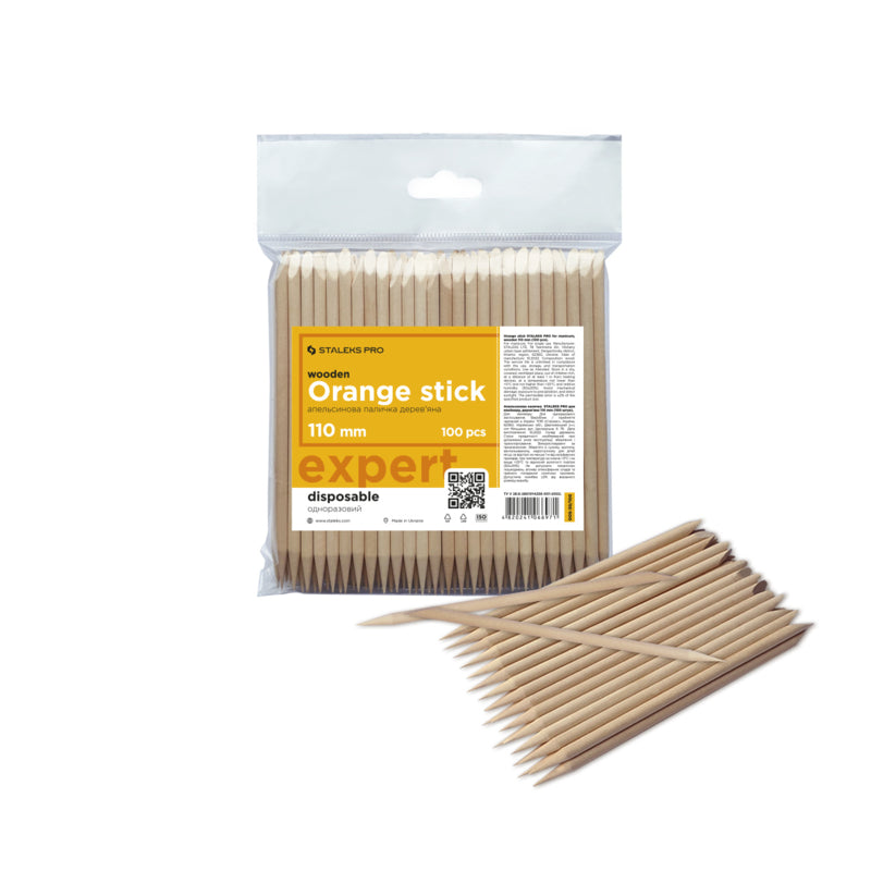 Staleks Pro Wooden Cuticle Pushers 110 mm 100 Pieces (DOS-30-100)