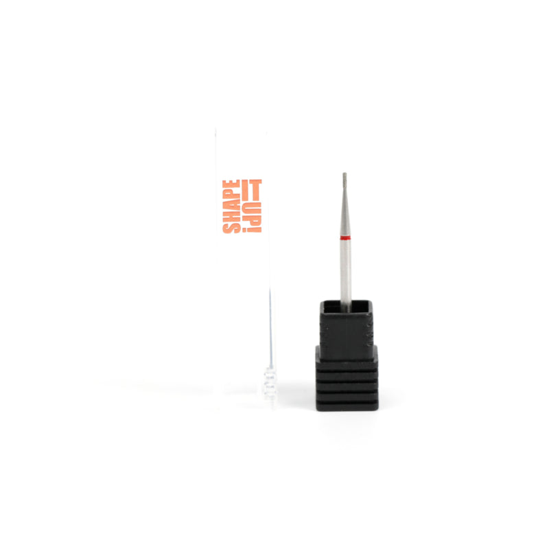 Shape It Up Diamond Frees Bit Slim Cylinder Flat Top 0.8mm Red (Manicure Pedicure)