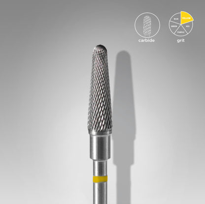Fresa de carburo para uñas Staleks, tronco de cono amarilla de 4.0mm (FT70Y040/13)