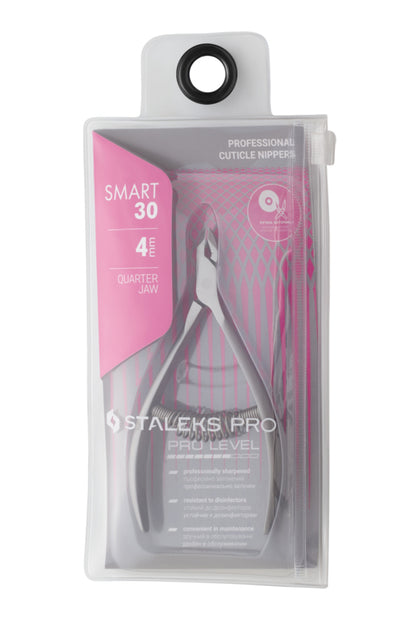 Alicates profesionales para cutículas Staleks Smart 30 4 mm, mordaza de un cuarto (NS-30-4)