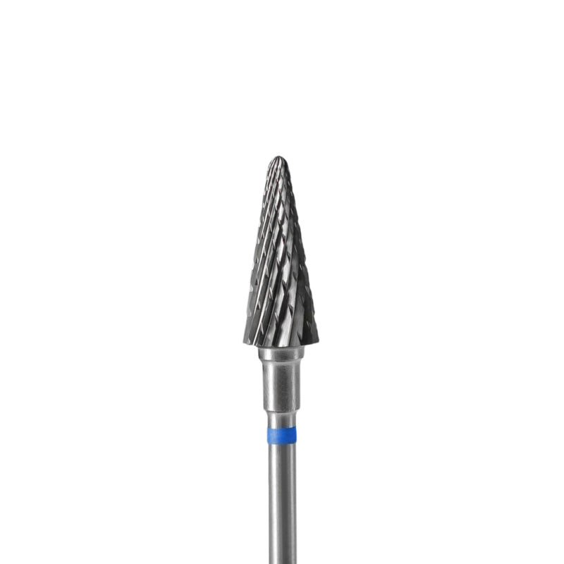 Fresa de carburo para uñas Staleks, cono puntiagudo azul de 6.0mm (FT71B060/14)