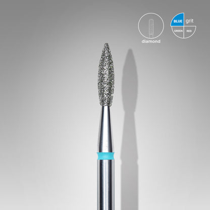 Fresa de diamante Staleks Frees de llama afilada azul 2.1mm (manicura pedicura) (FA11B021/8K)