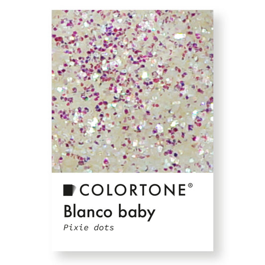 Puntos Pixie de purpurina blancos bebé Colortone