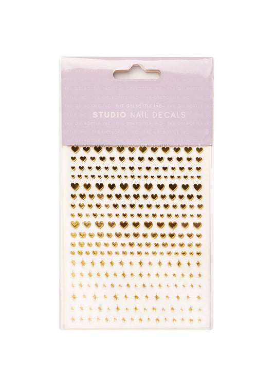The GelBottle Studio Nail Decals Gold Heart and Twinkle