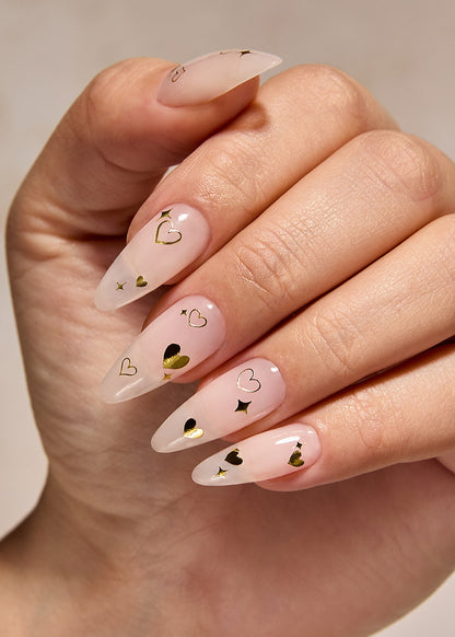 The GelBottle Studio Nail Decals Gold Heart and Twinkle