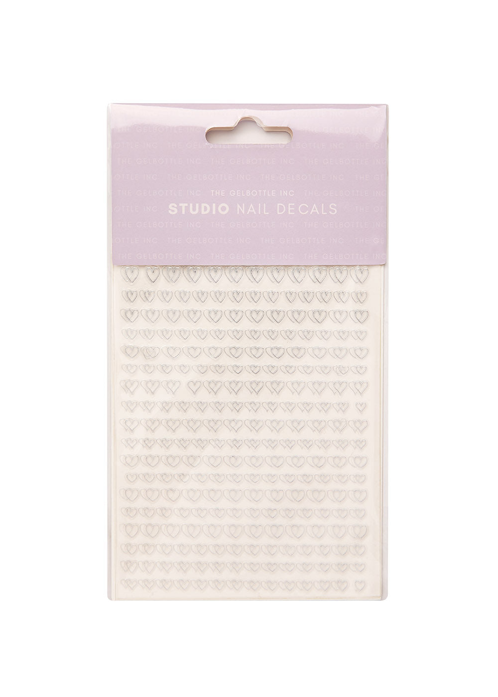 The GelBottle Studio Nail Decals Silver Heart Outlines