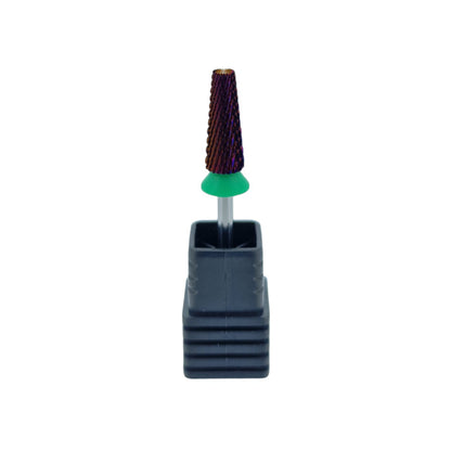 Shape It Up Carbide Fresa cónica estrecha 5 en 1 gruesa verde 6.0 mm (Manicura Pedicura)