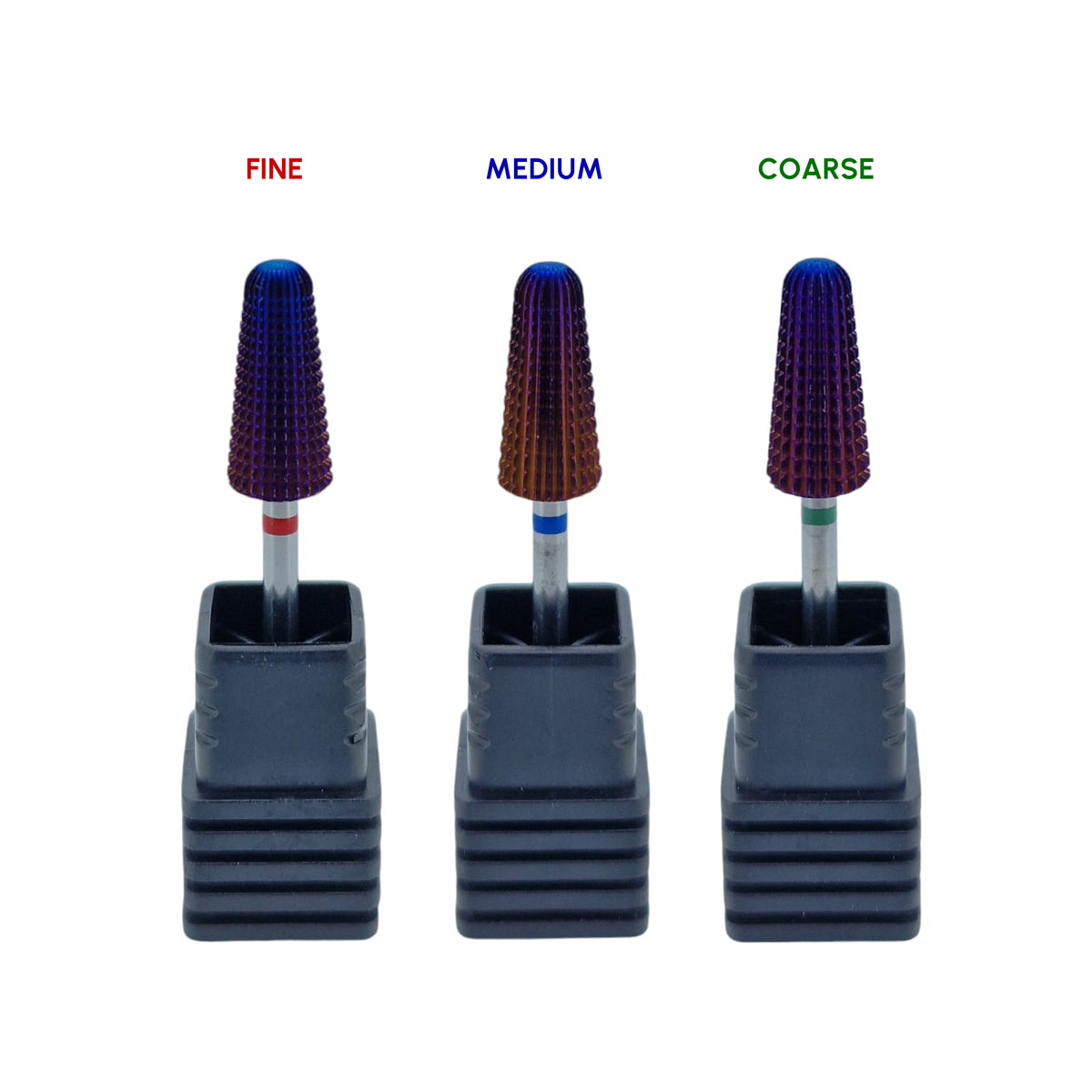 Shape It Up Carbide Bur Bit Purple Rounded Volcano Cone 2-Way Coarse Green (Manicure Pedicure)