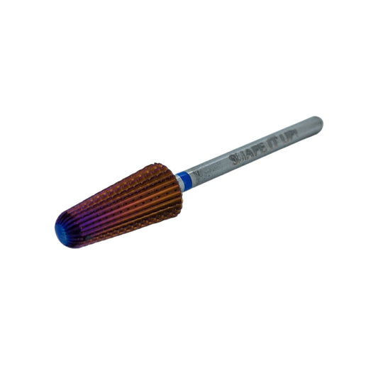 Shape It Up Carbide Bur Bit Purple Rounded Volcano Cone 2-Way Medium Blue (Manicure Pedicure)