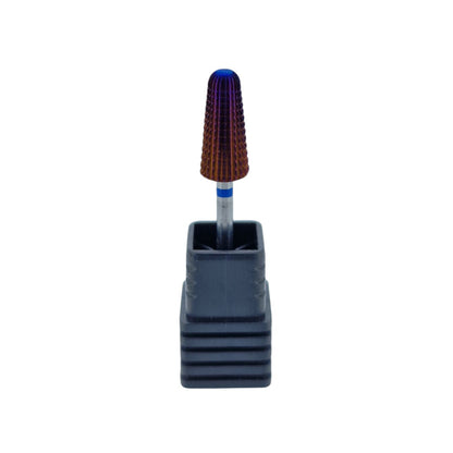 Shape It Up Carbide Bur Bit Purple Rounded Volcano Cone 2-Way Medium Blue (Manicure Pedicure)