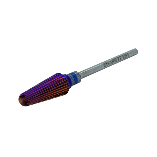 Shape It Up Carbide Bur Bit Purple Tapered Tornado Medium Blue (Manicure Pedicure)