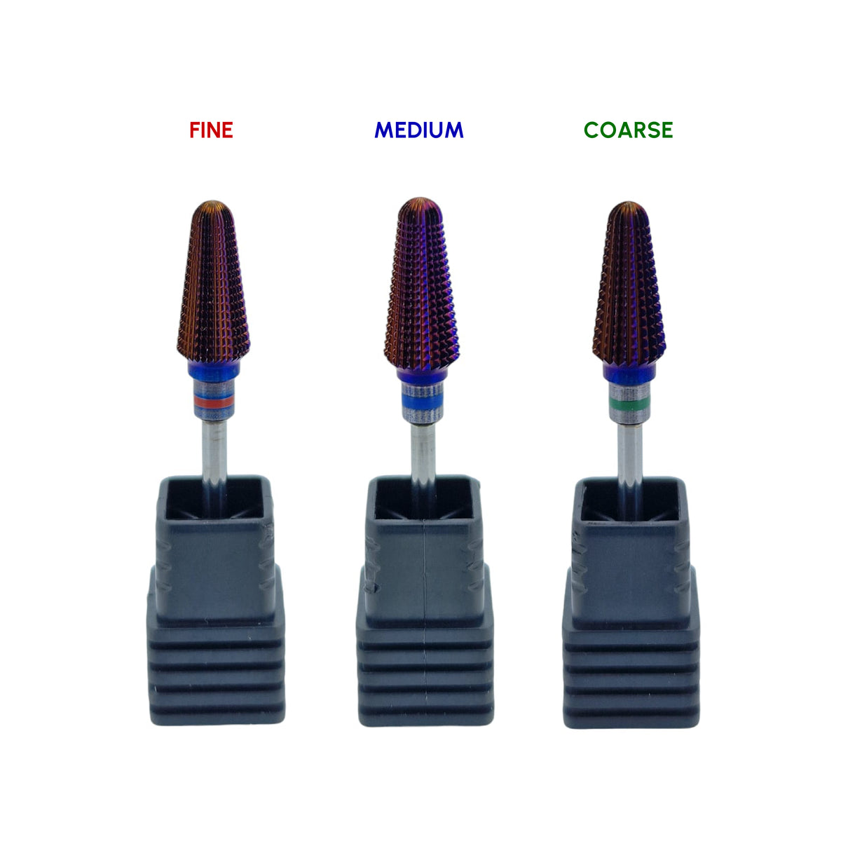 Shape It Up Carbide Bur Bit Purple Tapered Tornado Medium Blue (Manicure Pedicure)