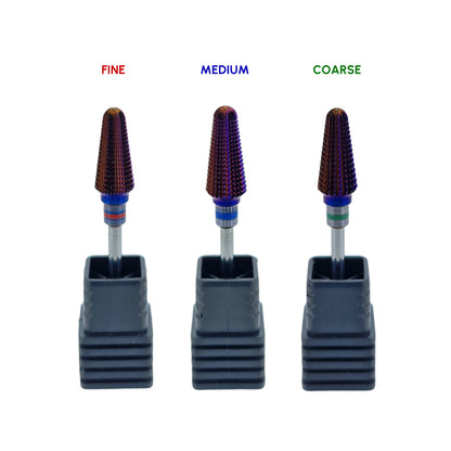 Shape It Up Carbide Bur Bit Purple Tapered Tornado Medium Blue (Manicure Pedicure)