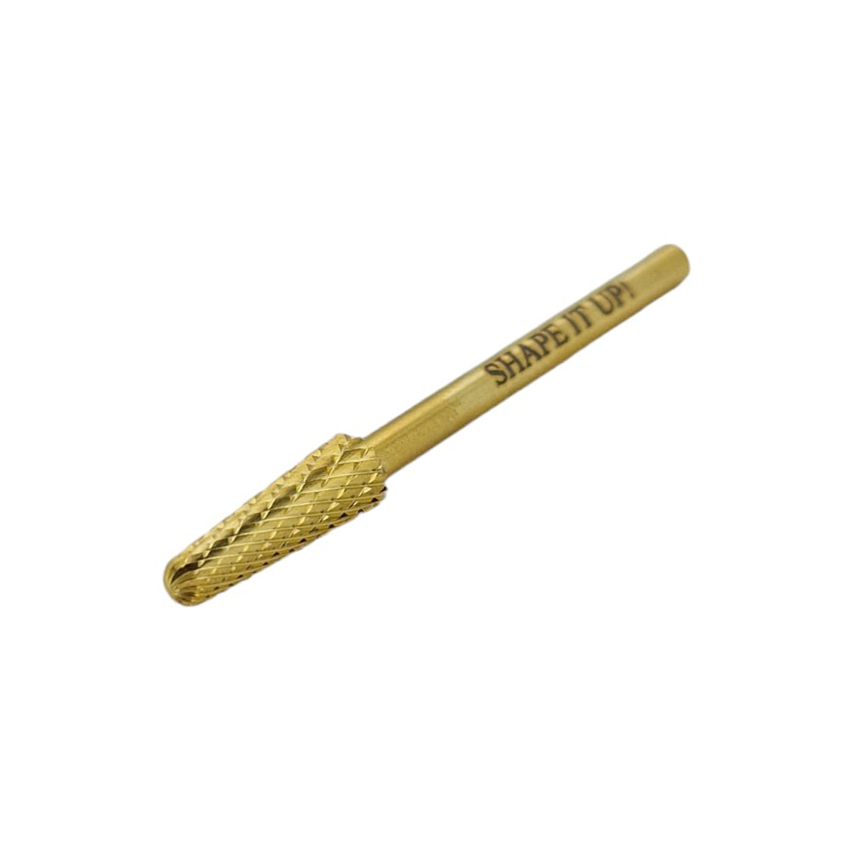 Shape It Up Carbide Bur Bit Narrow Rounded Cone Coarse Gold Series (Manicure Pedicure)