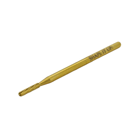 Shape It Up Carbide Bur Narrow Cylinder Round Top Fine Red Gold Series (Manicure Pedicure)