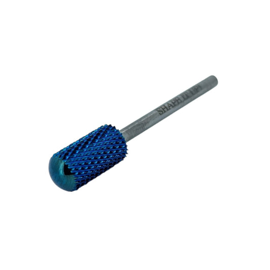 Shape It Up Carbide Safety Frees Bit Cylinder Smooth Top Medium Blue (Manicure Pedicure)