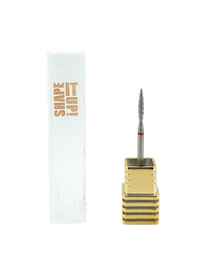 Shape It Up High Performance Groove Diamond Frees Bit Smalle Flame Fijn Rood (Manicure Pedicure)