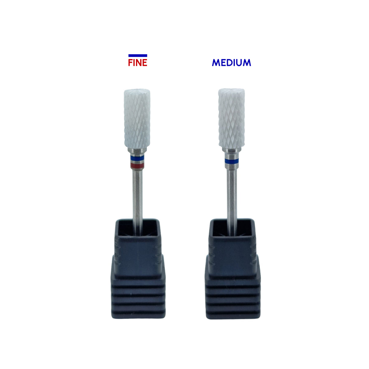 Shape It Up Fresa cerámica cilíndrica con corte cruzado fina roja azul (manicura pedicura)