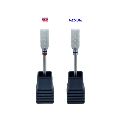 Shape It Up Fresa cerámica cilíndrica con corte cruzado fina roja azul (manicura pedicura)