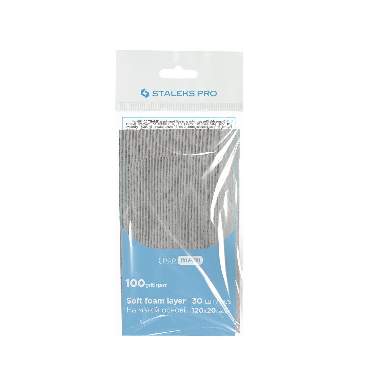Staleks Pro Smart 20 PapmAm Lima recta Soft Base 30 unidades (serie DFC-20)