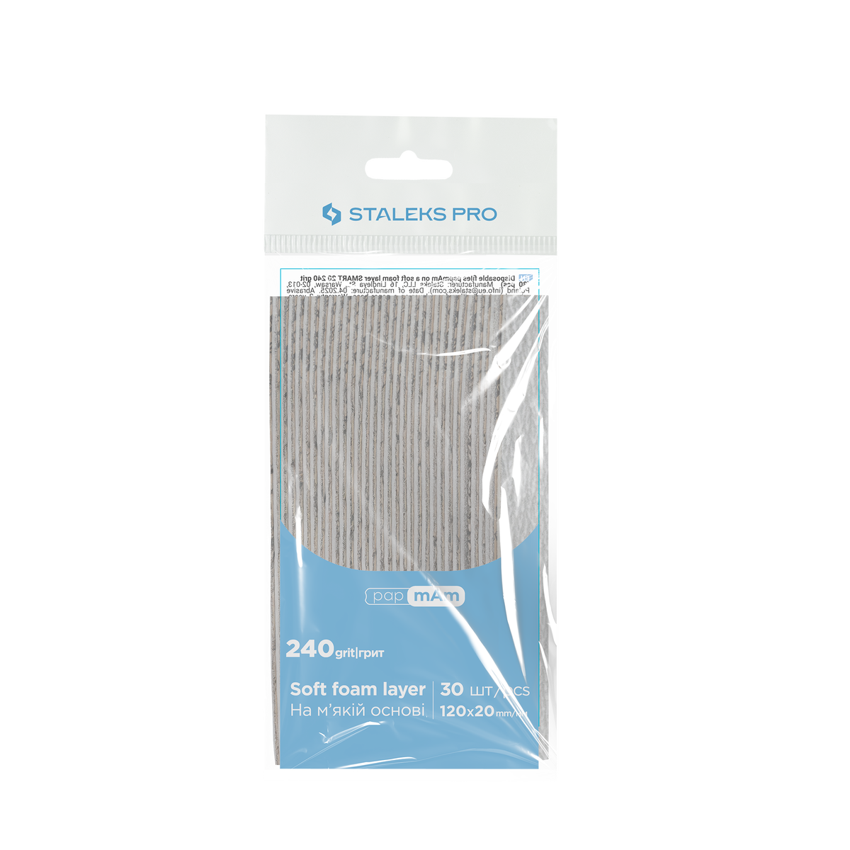 Staleks Pro Smart 20 PapmAm Lima recta Soft Base 30 unidades (serie DFC-20)