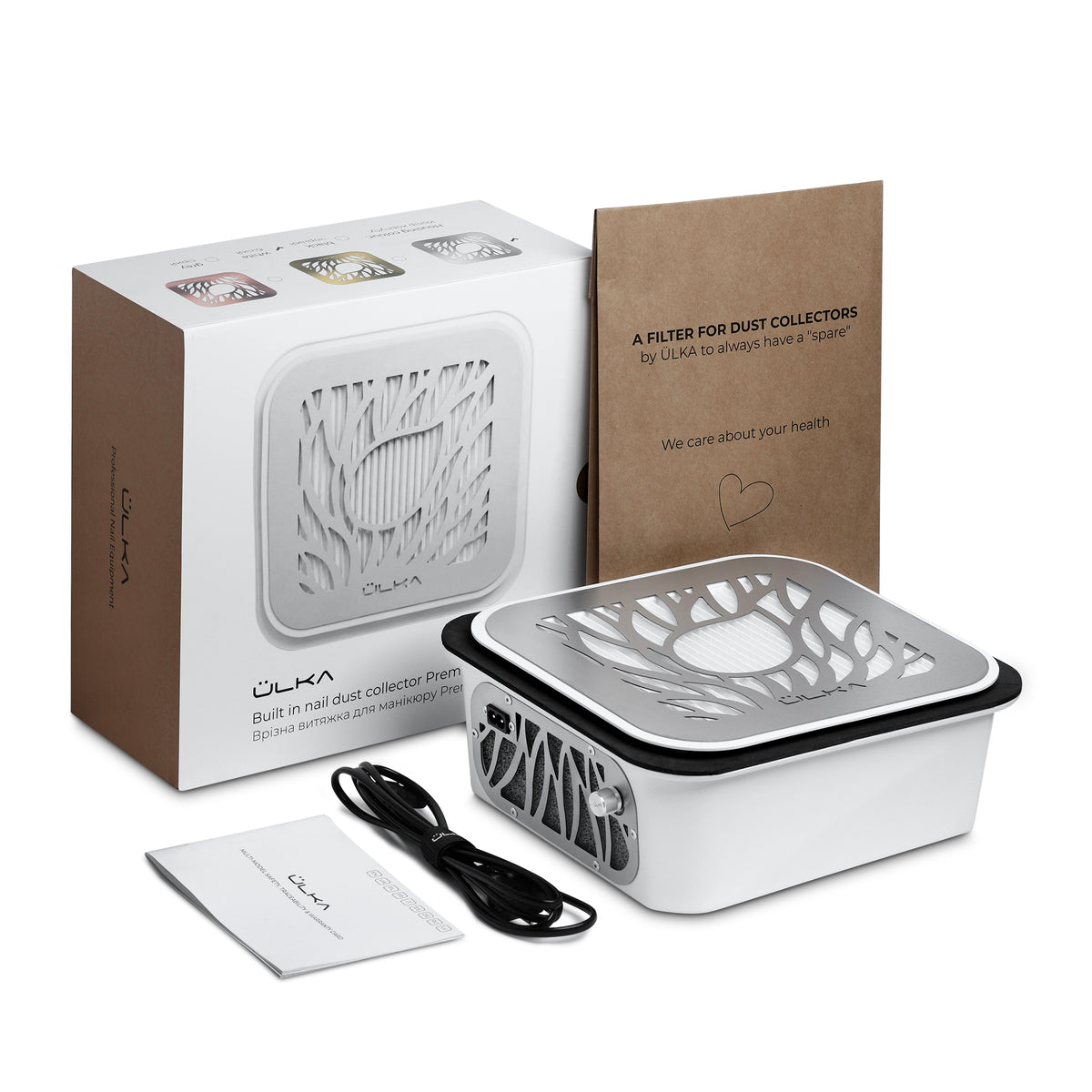 Extractor de polvo de uñas empotrable Ulka Premium 2.0 + filtro HEPA
