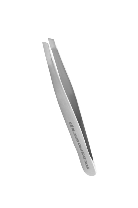 Pinzas profesionales para cejas Staleks Pro Expert 10 Tipo 3, anchas inclinadas (TE-10/3)
