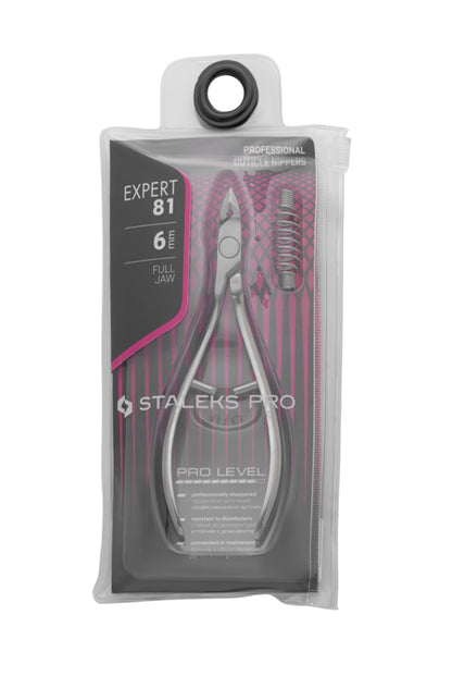 Alicates profesionales para cutículas Staleks Expert 81 6 mm, mordaza completa (NE-81-6)