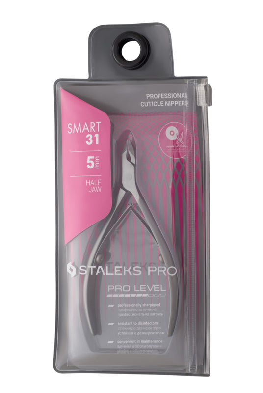 Alicates profesionales para cutículas Smart 31 de Staleks, media mandíbula de 5 mm (NS-31-5)