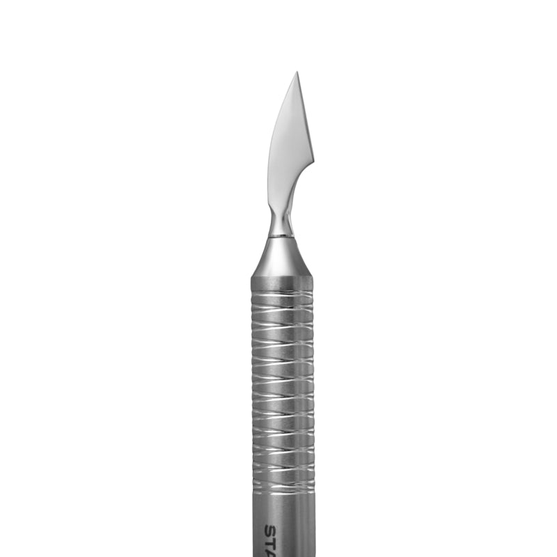 Empujador cóncavo biselado + limpiador Staleks Expert 100, tipo 1 (PE-100/1)