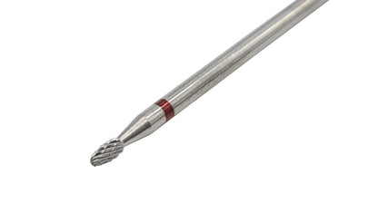 Fresa de carburo Shape It Up con corte de bala para limpiar cutículas, roja (manicura y pedicura)